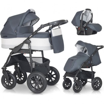 Коляска детская Verdi Babies Laser Black 3в1 цвет 1 (серый) 