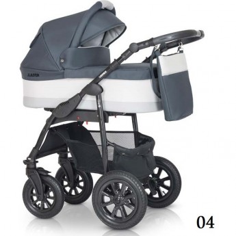 Коляска детская Verdi Babies Laser Black 3в1 цвет 4 (серый с белым) 