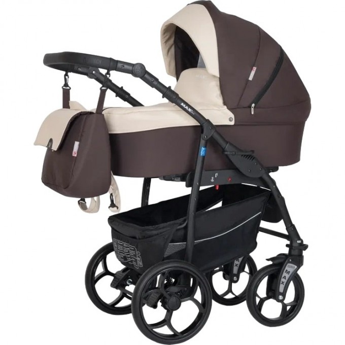 Коляска VERDI Babies Max Plus 3 в 1, коричневая с бежевой вставкой 2020000003120