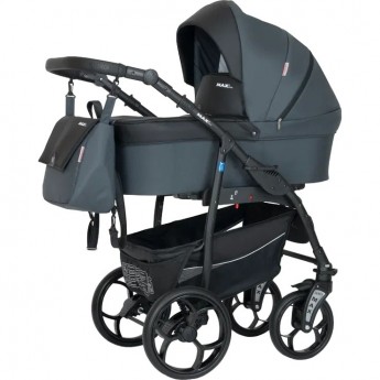 Коляска VERDI Babies Max Plus 3 в 1, серая с черной вставкой