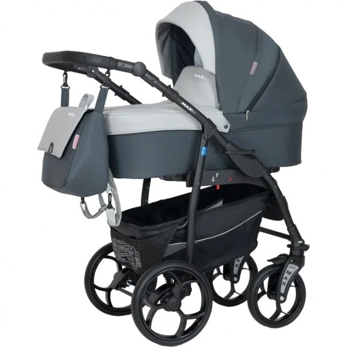 Коляска VERDI Babies Max Plus 3 в 1, серая с светлой вставкой 2020000003106